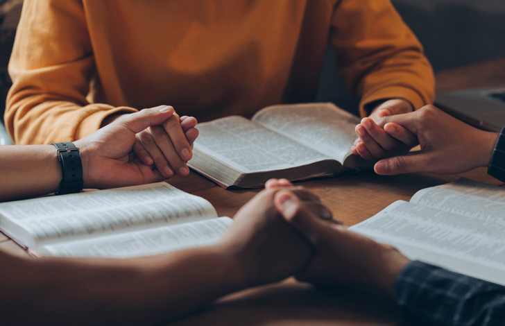 Gentle ministry welcome with Bible, tea, and light